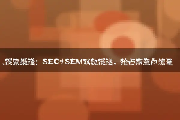 一、搜索渠道：SEO+SEM双轨提速，抢占高意向流量