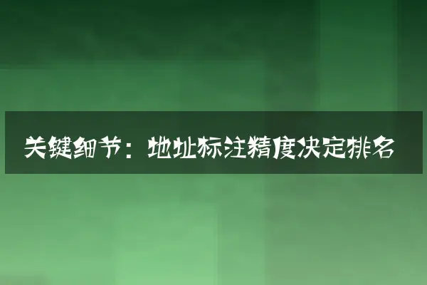 关键细节：地址标注精度决定排名
