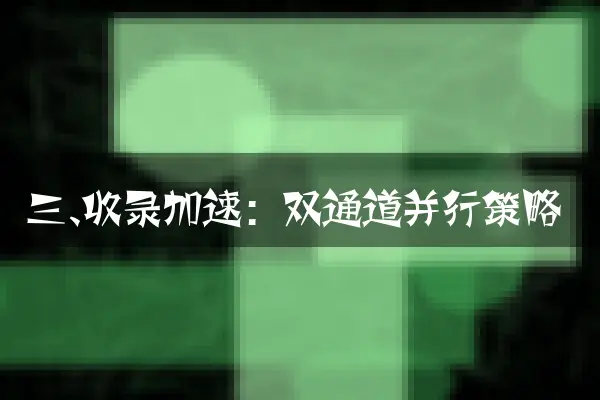 三、收录加速：双通道并行策略