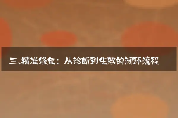 三、精准修复：从诊断到生效的闭环流程