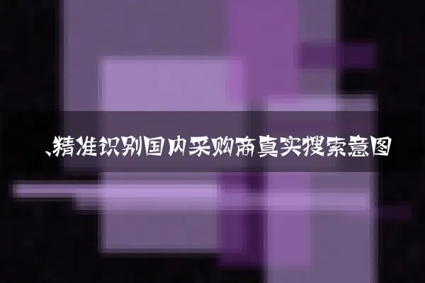 一、精准识别国内采购商真实搜索意图