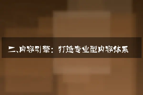 二、内容引擎：打造专业型内容体系