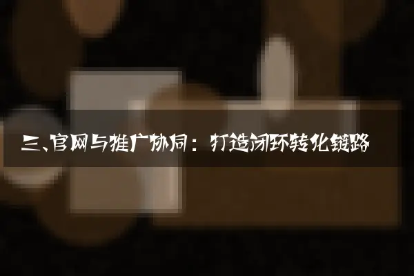 三、官网与推广协同：打造闭环转化链路