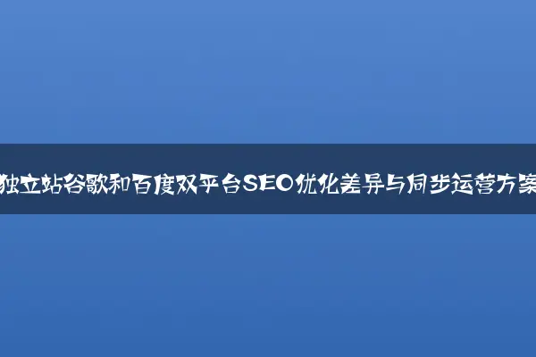 外贸独立站谷歌和百度双平台SEO优化差异与同步运营方案