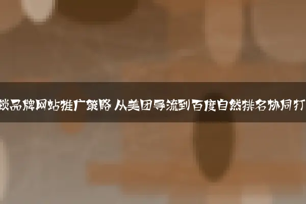 餐饮连锁品牌网站推广策略 从美团导流到百度自然排名协同打法