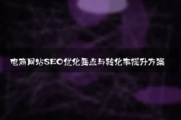 电商网站SEO优化要点与转化率提升方案