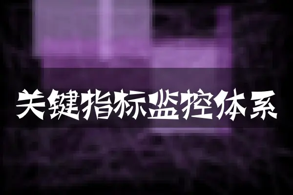关键指标监控体系