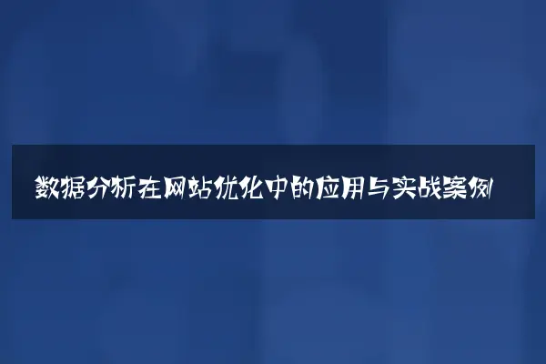数据分析在网站优化中的应用与实战案例