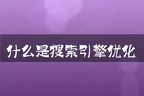 什么是搜索引擎优化