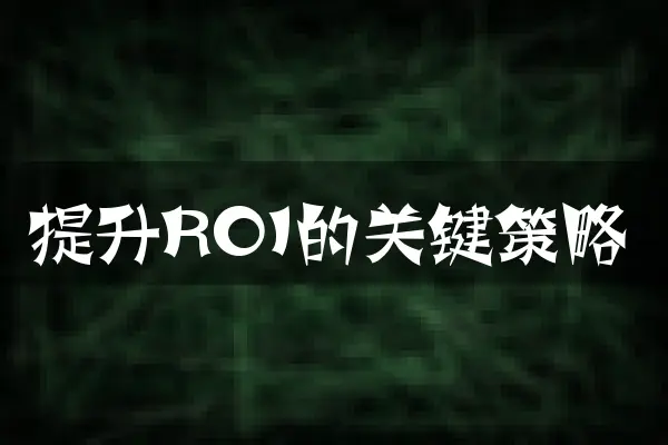 提升ROI的关键策略