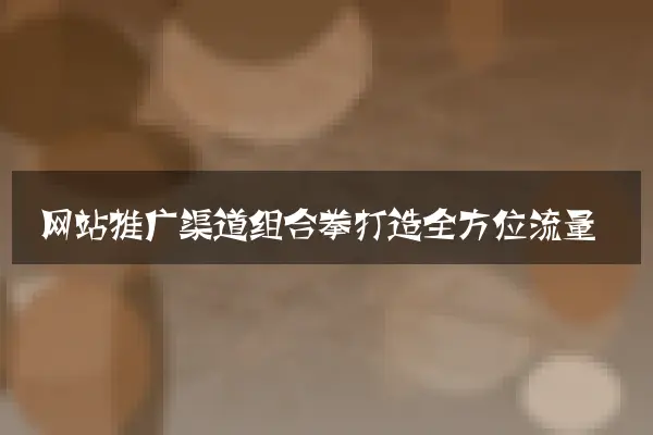 网站推广渠道组合拳打造全方位流量