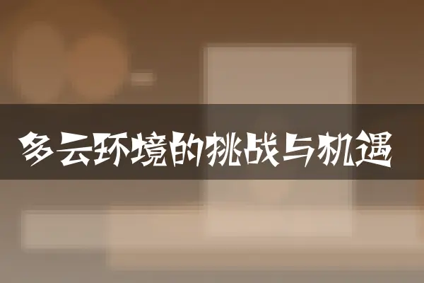 多云环境的挑战与机遇