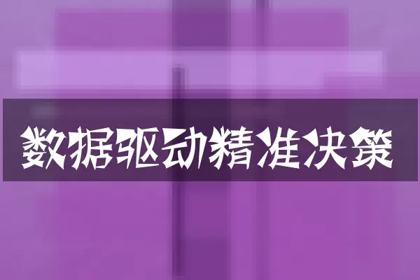 数据驱动精准决策